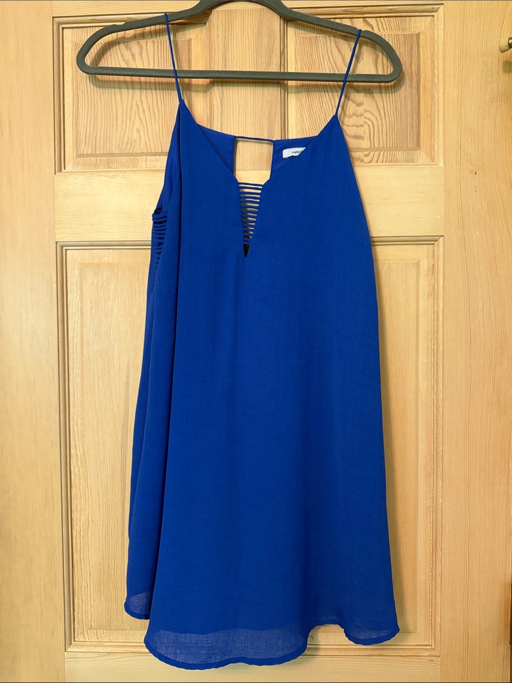 Naked Zebra Royal Blue Ladder-Front Swing Cami